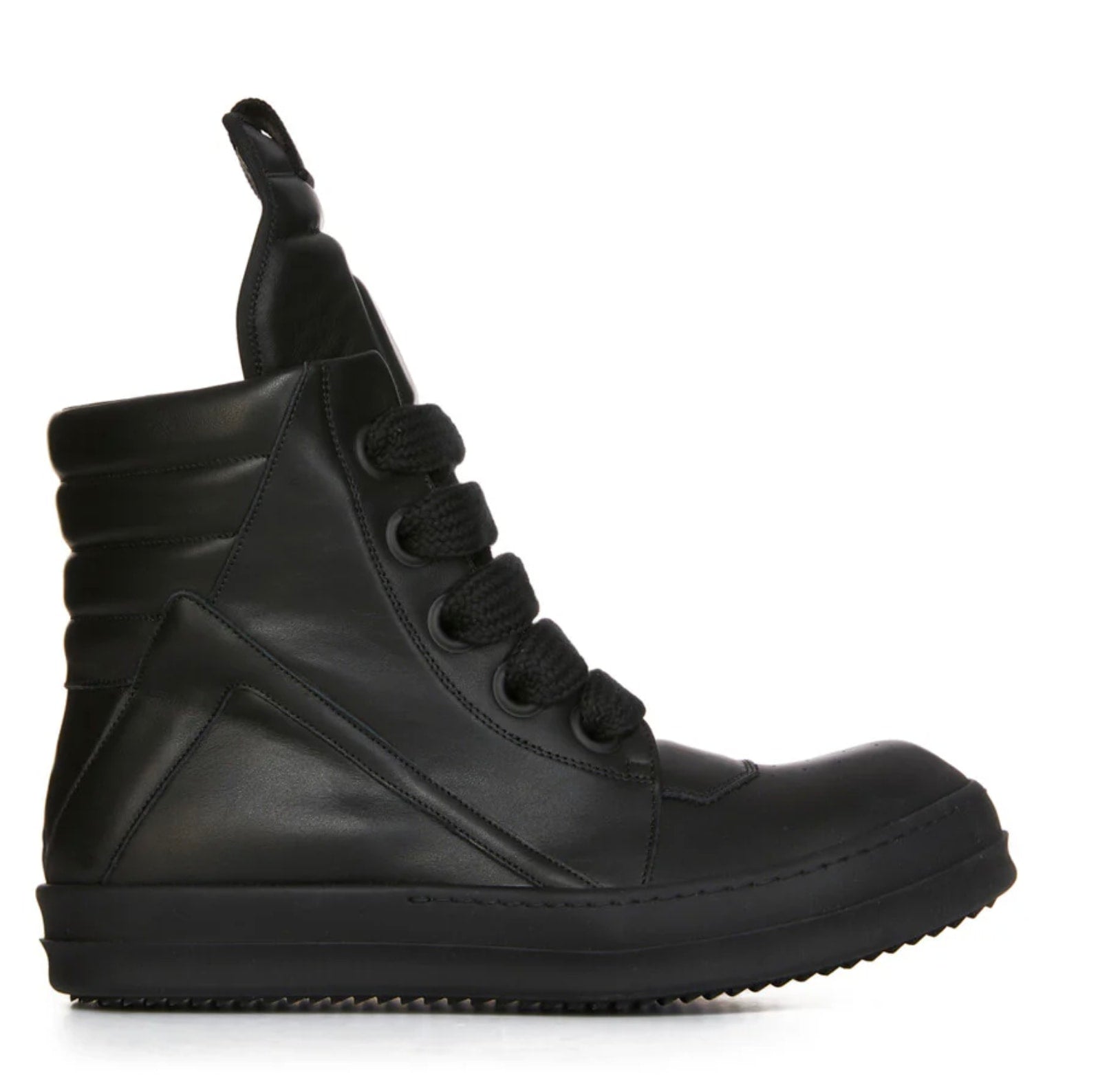 Rick Owens Geobasket Jumbo Lace Sneaker All Black