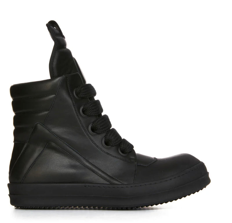 Rick Owens Geobasket Jumbo Lace Sneaker All Black