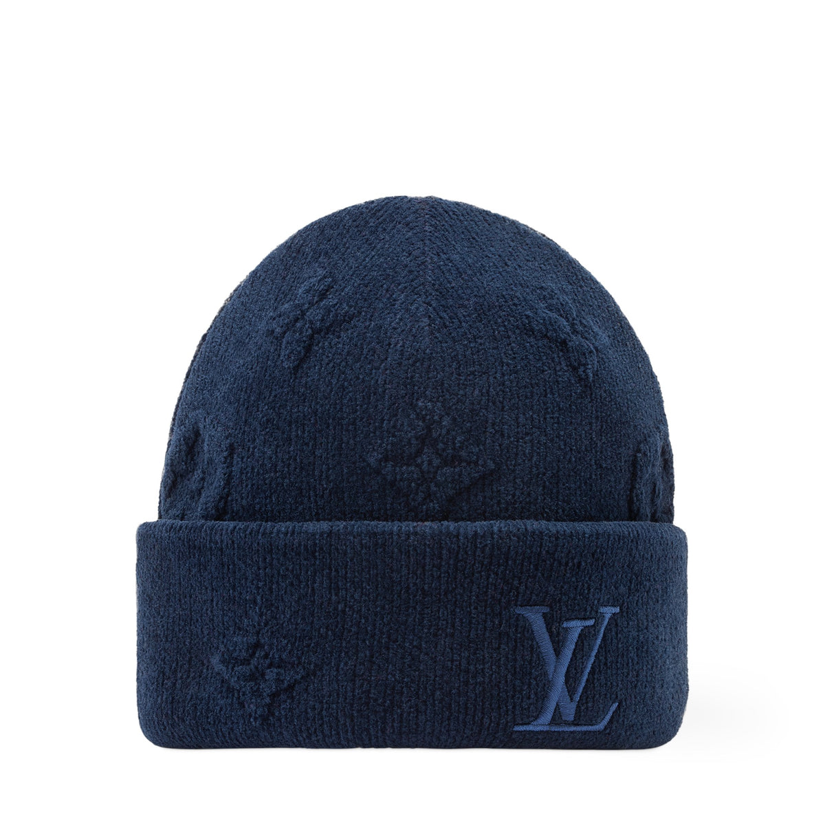Louis Vuitton Crush Monogram Heritage Beanie Navy