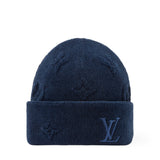 Louis Vuitton Crush Monogram Heritage Beanie Navy
