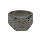 Louis Vuitton Signet Ring Engraved Monogram Palladium