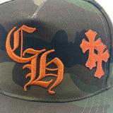 Chrome Hearts Cross Patch Hat Camo Orange