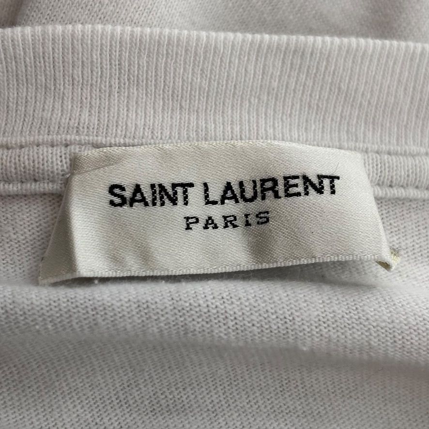 YSl Center Logo Tee White