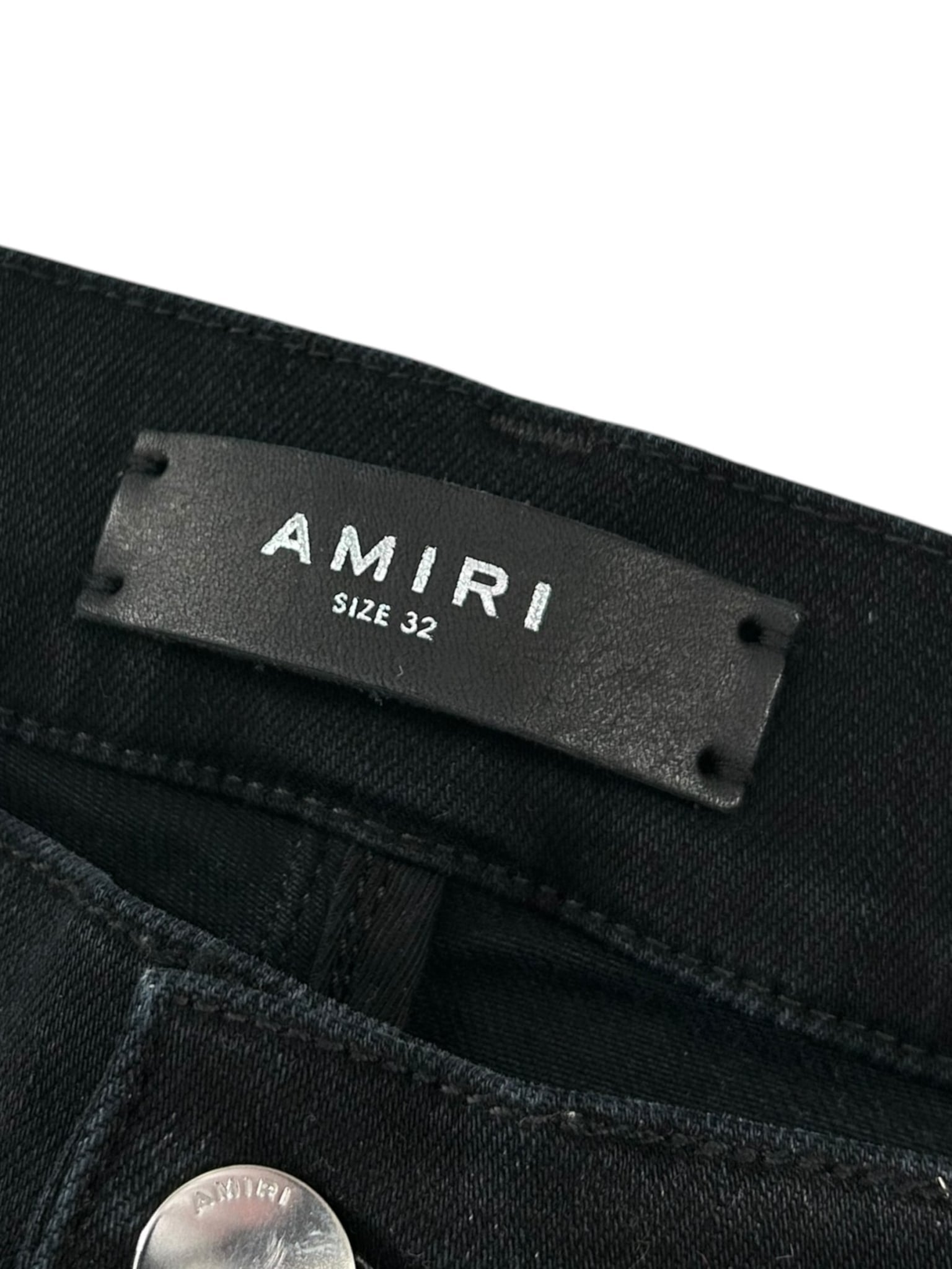 Amiri Black MX1 Flannel Ribbed Denim Black