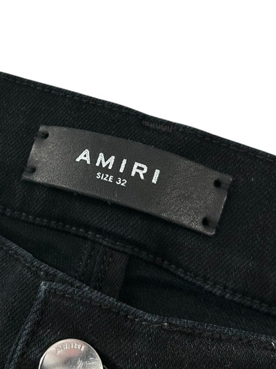 Amiri Black MX1 Flannel Ribbed Denim Black