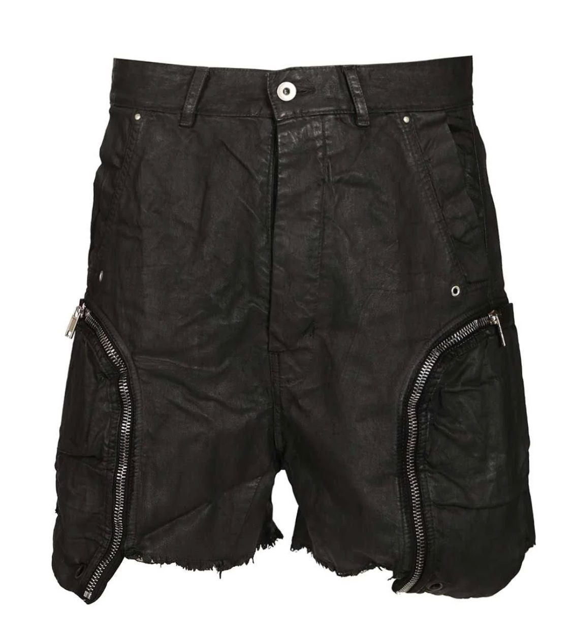 Rick Owens DRKSHDW Waxed Bauhaus Zip Cargo Shorts