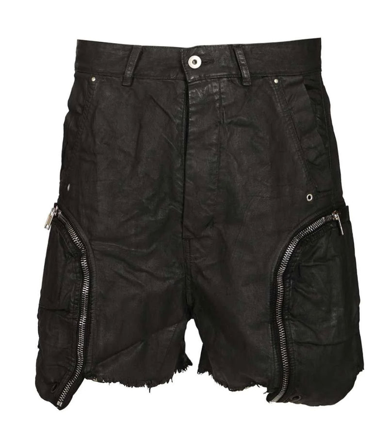 Rick Owens DRKSHDW Waxed Bauhaus Zip Cargo Shorts
