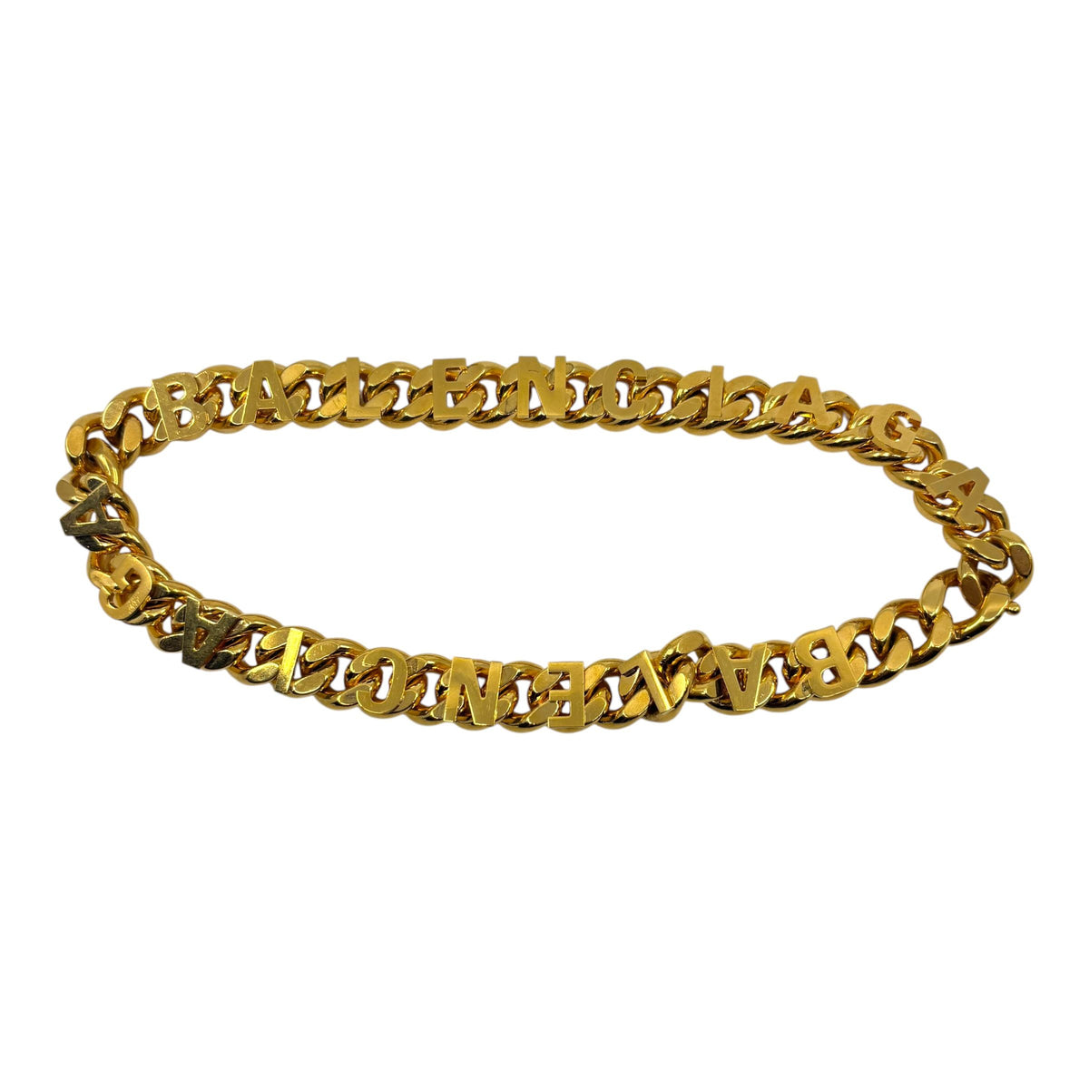 Balenciaga Logo Lettering Choker Necklace Gold