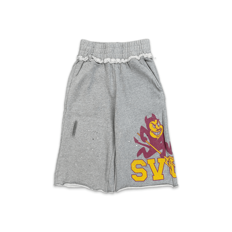 Saint Vanity Sun Devil Long Shorts Grey Maroon