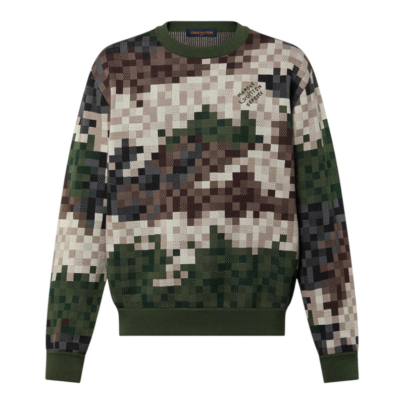 Louis Vuitton Damier Cotton Jacquard Pullover Green