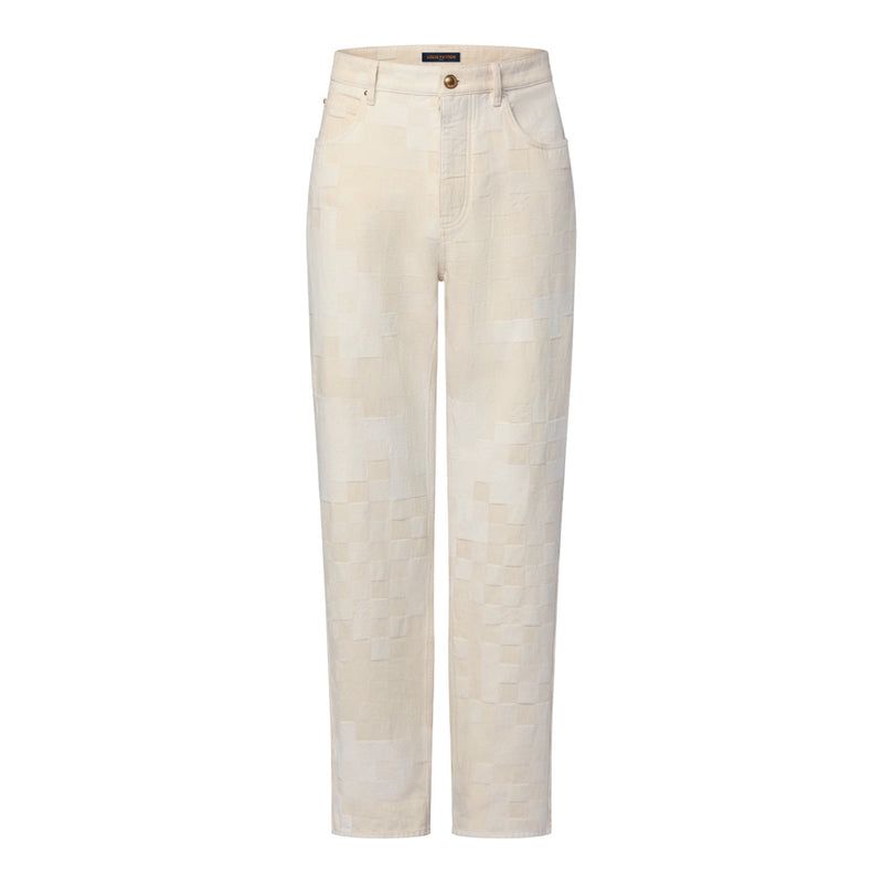 Louis Vuitton Damoflage Jacquard Denim Skate Pants Biege