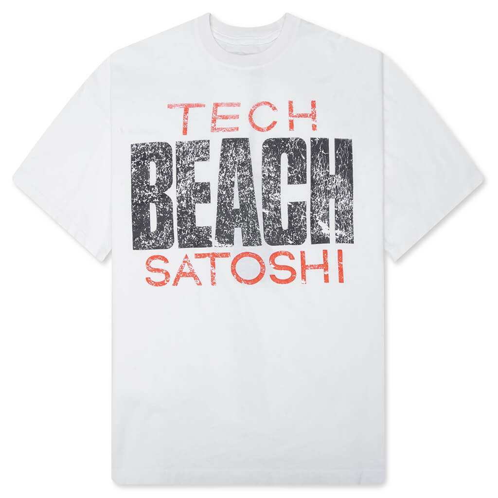 Satoshi Nakamoto Tech Beach Tee White