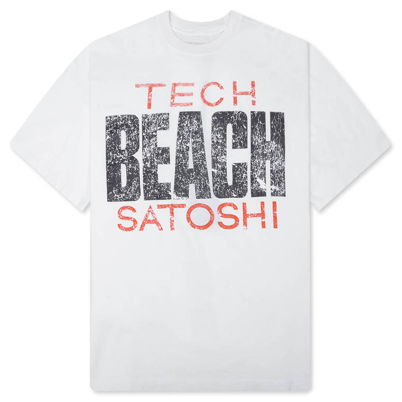 Satoshi Nakamoto Tech Beach Tee White