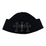Chrome Hearts Cross 3 Cemetery Cross Patch Beanie Cap Black