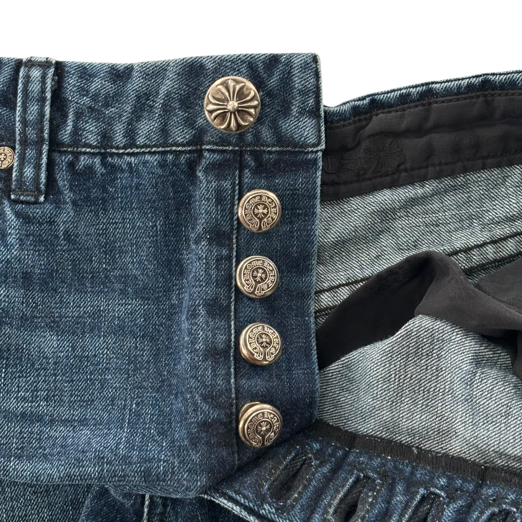 Chrome Hearts 12 Patch Denim Shorts Blue