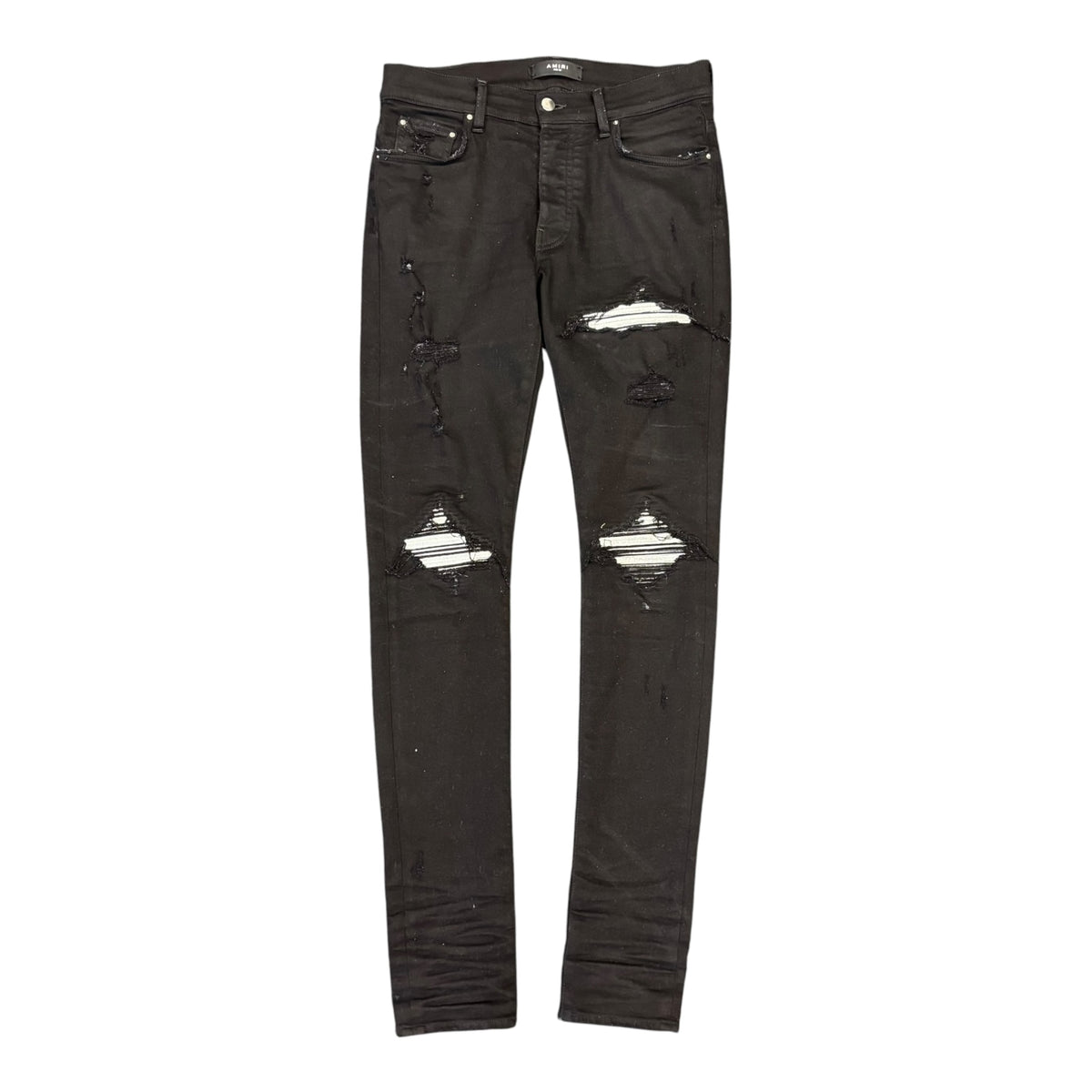 Amiri Mx1 Silver Patch Jeans