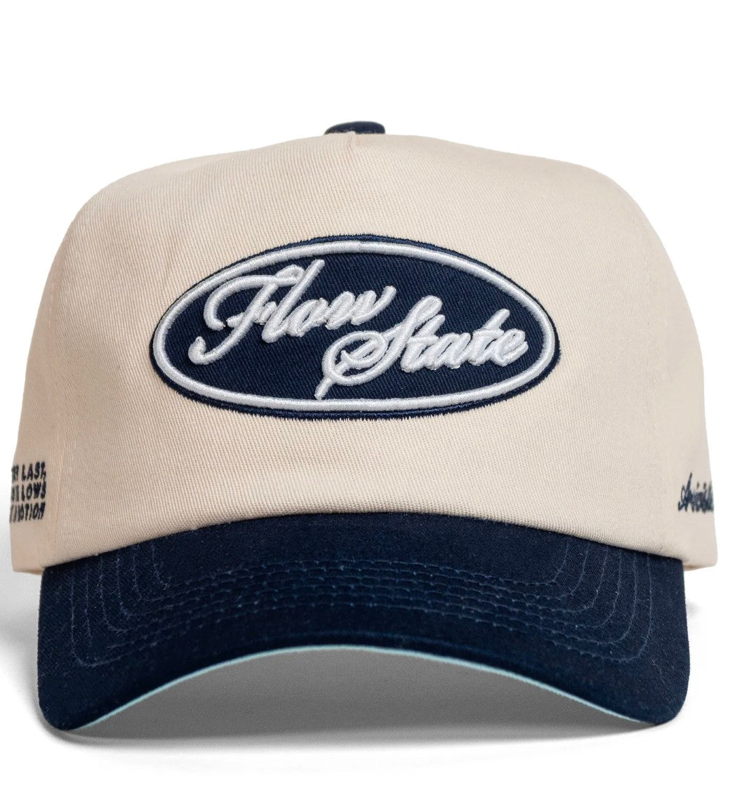 Arriviste Flow State Snapback Creme Navy Blue