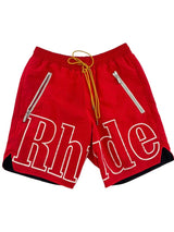 Rhude RH Logo Track Shorts Red