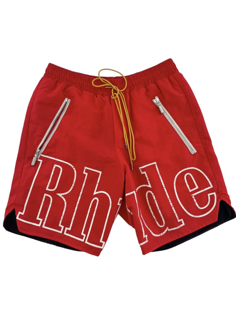 Rhude RH Logo Track Shorts Red