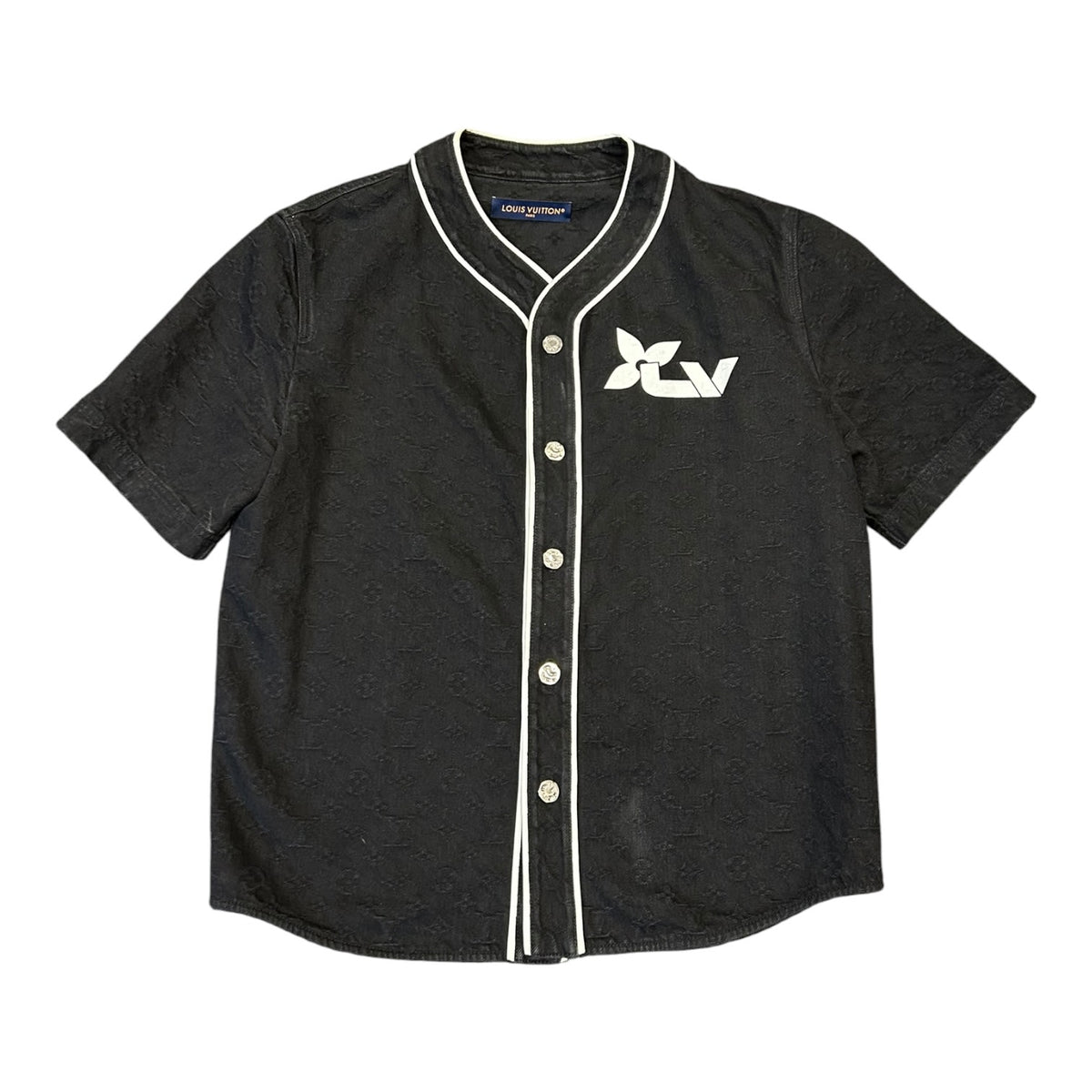 Louis Vuitton Monogram Baseball Jersey Black