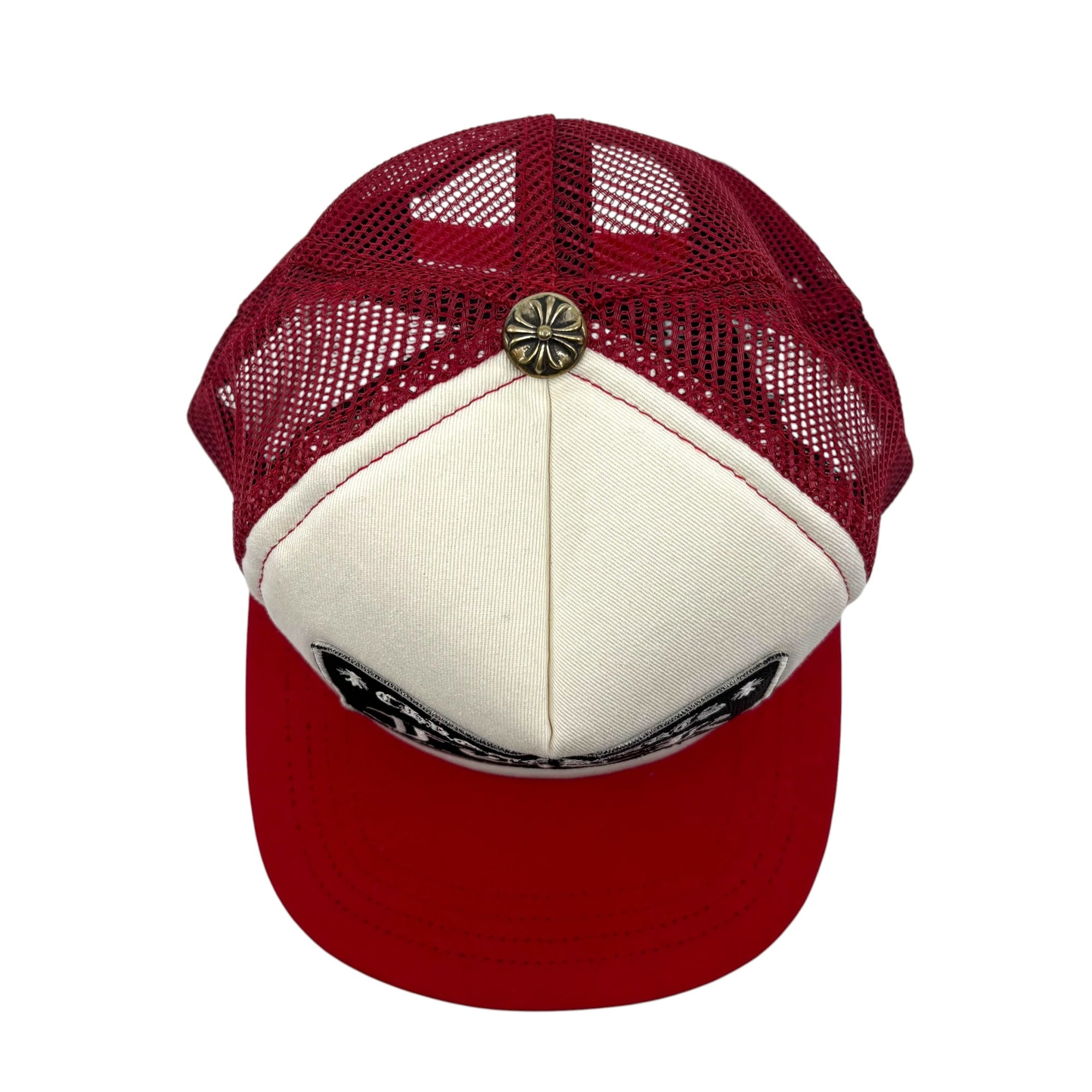 Chrome Hearts FUCK Hollywood Trucker Hat Red White