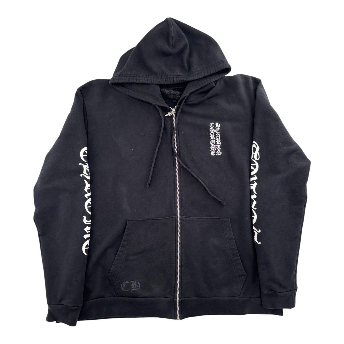 Chrome Hearts Vertical Letter Zip Hoodie Black