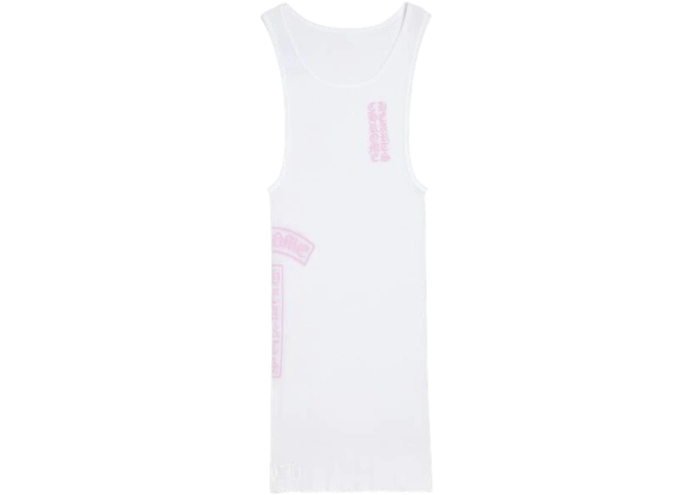 Chrome Hearts T Bar Rib Tank Top White/Pink