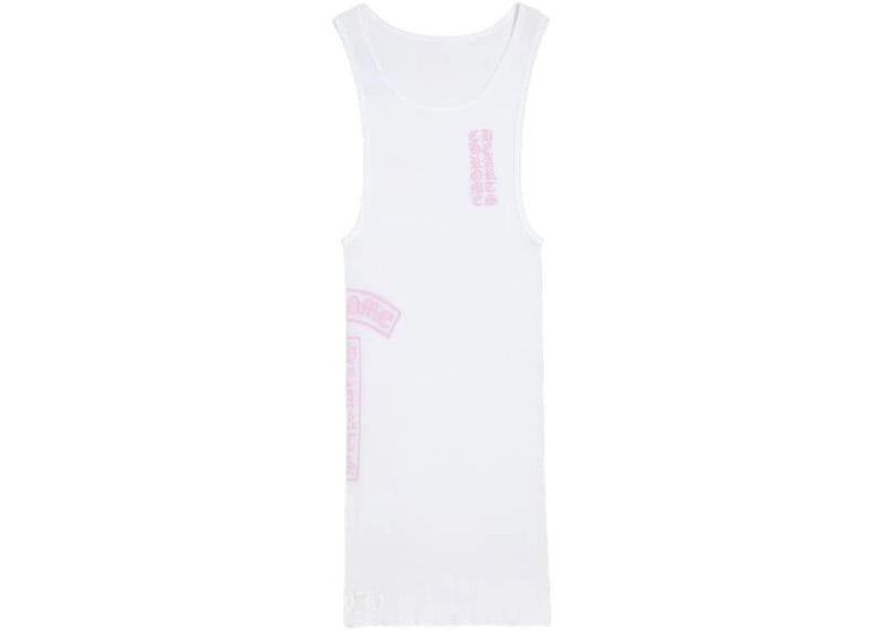 Chrome Hearts T Bar Rib Tank Top White/Pink