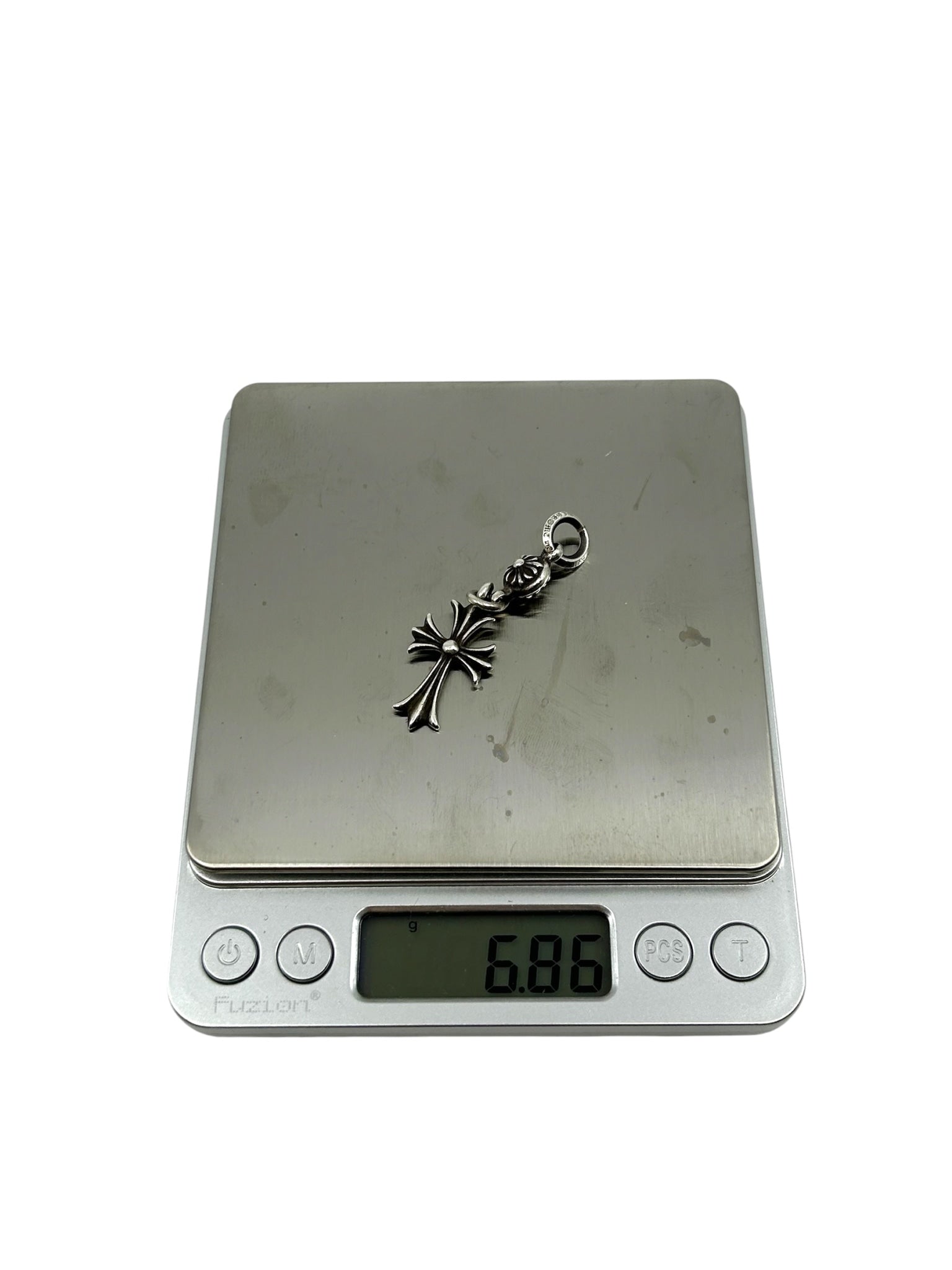 Chrome Hearts Cross Ball Tiny CH Cross Pendant Silver