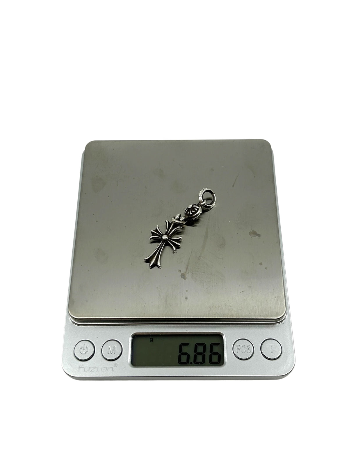Chrome Hearts Cross Ball Tiny CH Cross Pendant Silver