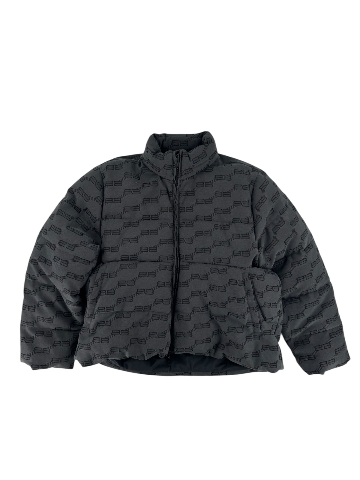 Balenciaga BB All-Over Puffer Jacket Grey