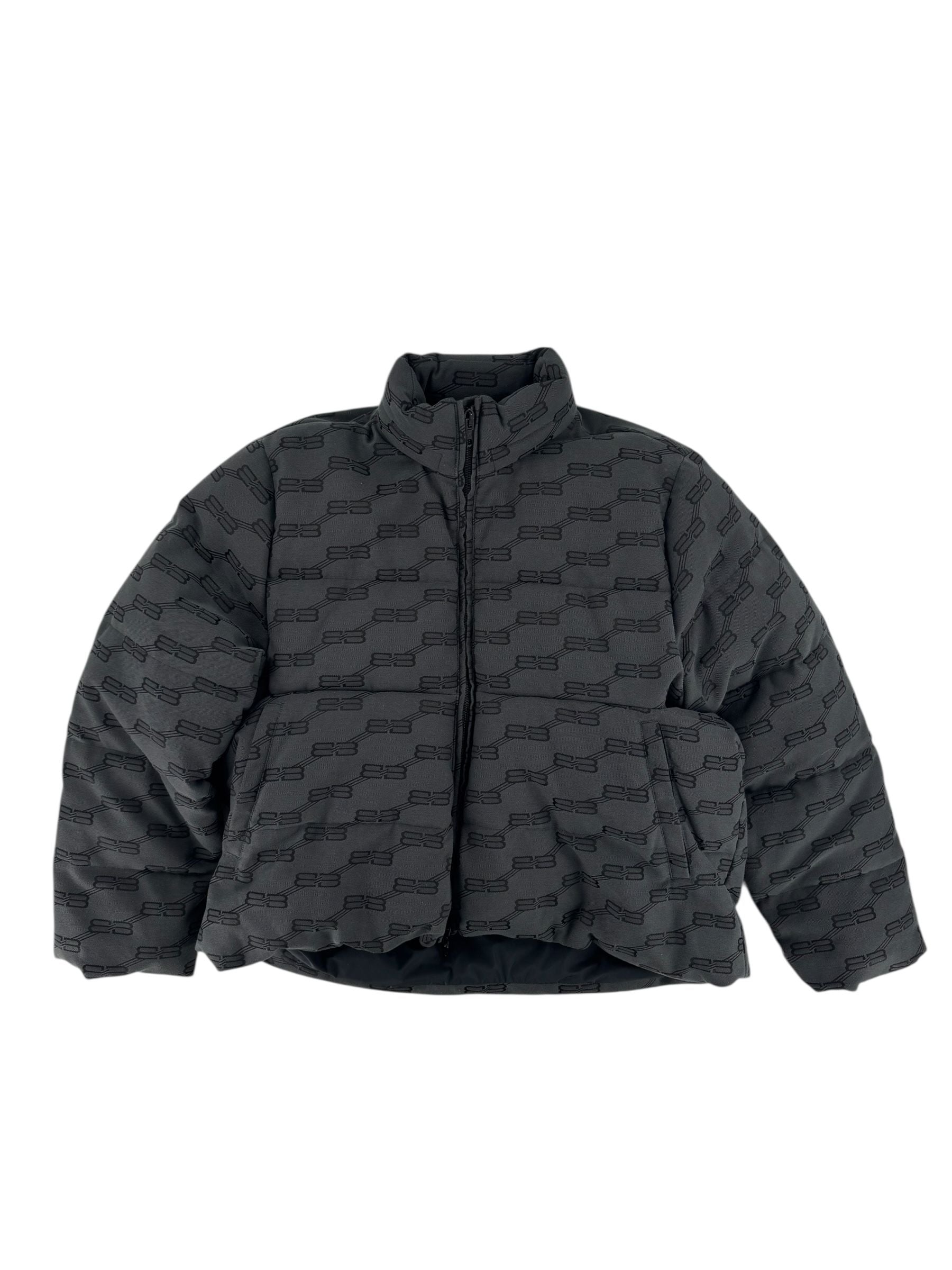 Balenciaga BB All-Over Puffer Jacket Grey