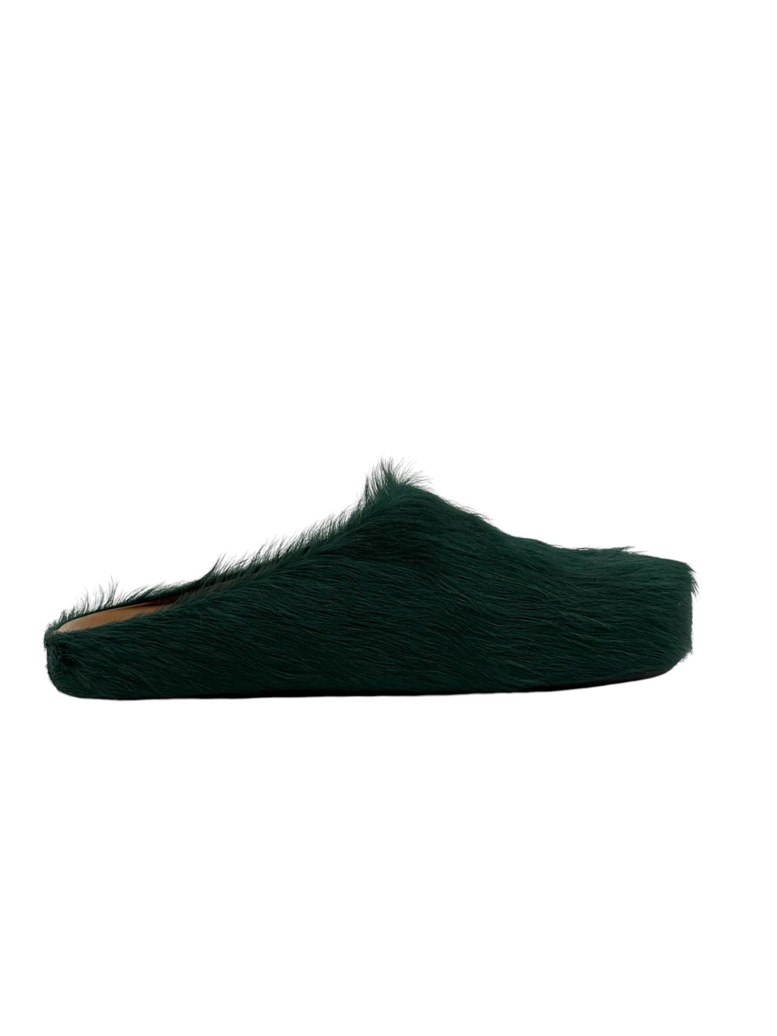 Marni Furry Slides Green