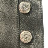 Chrome Hearts Fleur Knee Leather Carpenter Pants Black