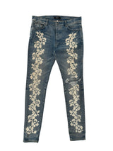Amiri Hibiscus Floral Print Skinny Jeans