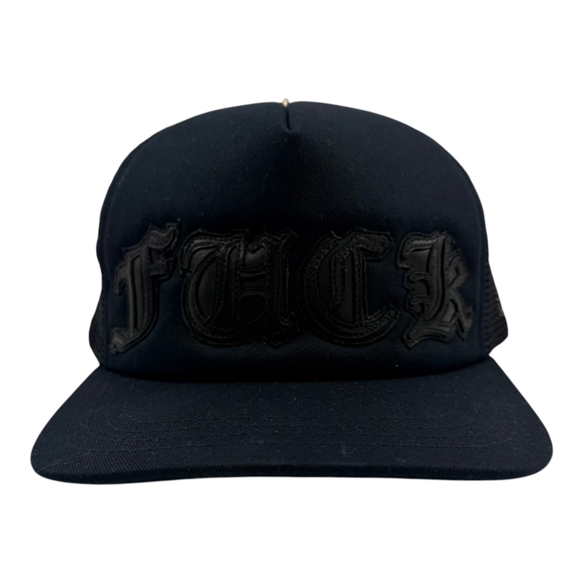 Chrome Hearts FUCK Letter Patch Trucker Cap Black