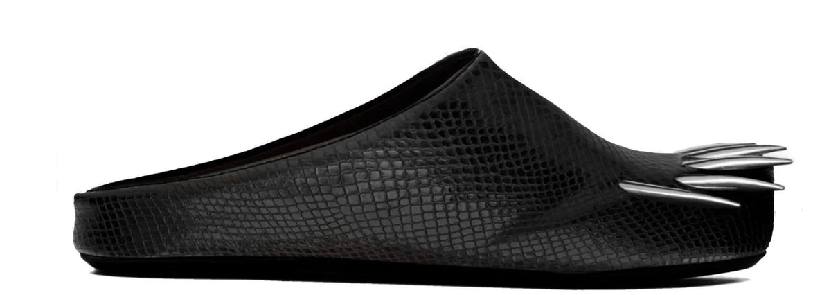 Bravest Studios Snakeskin Claw Mules Black