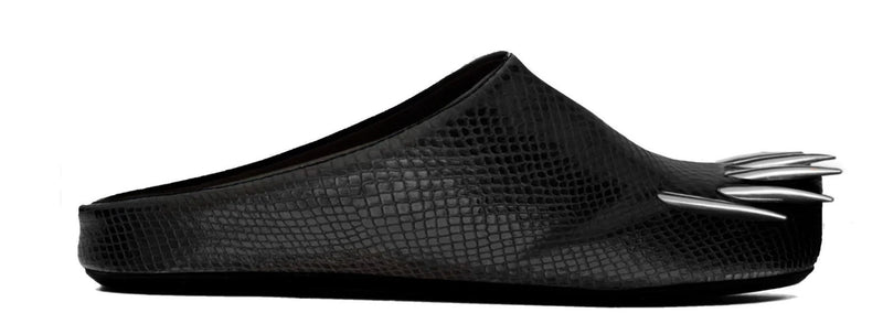 Bravest Studios Snakeskin Claw Mules Black