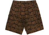 Supreme Repeat Jacquard Double Knee Denim Short Dark Brown