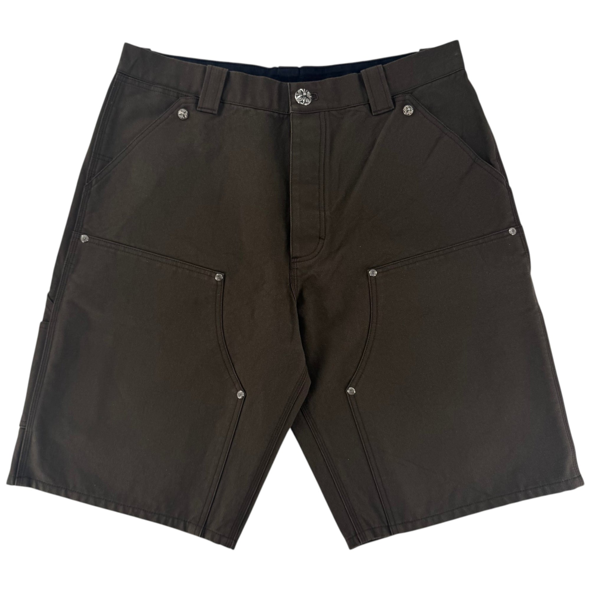 Chrome Hearts Double Knee 10 Patch Shorts Brown