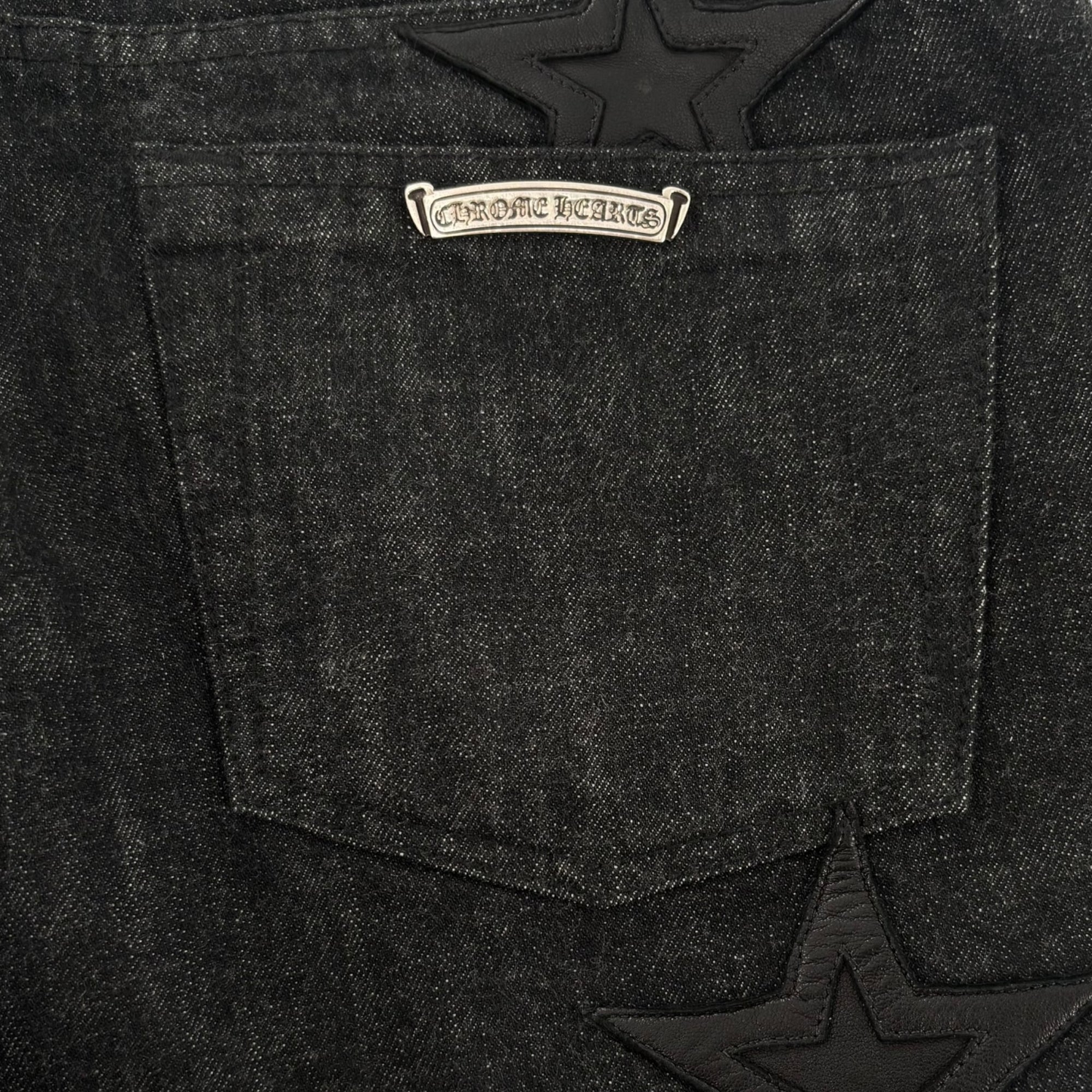Chrome Hearts Star Patch Raw Denim Jeans Black