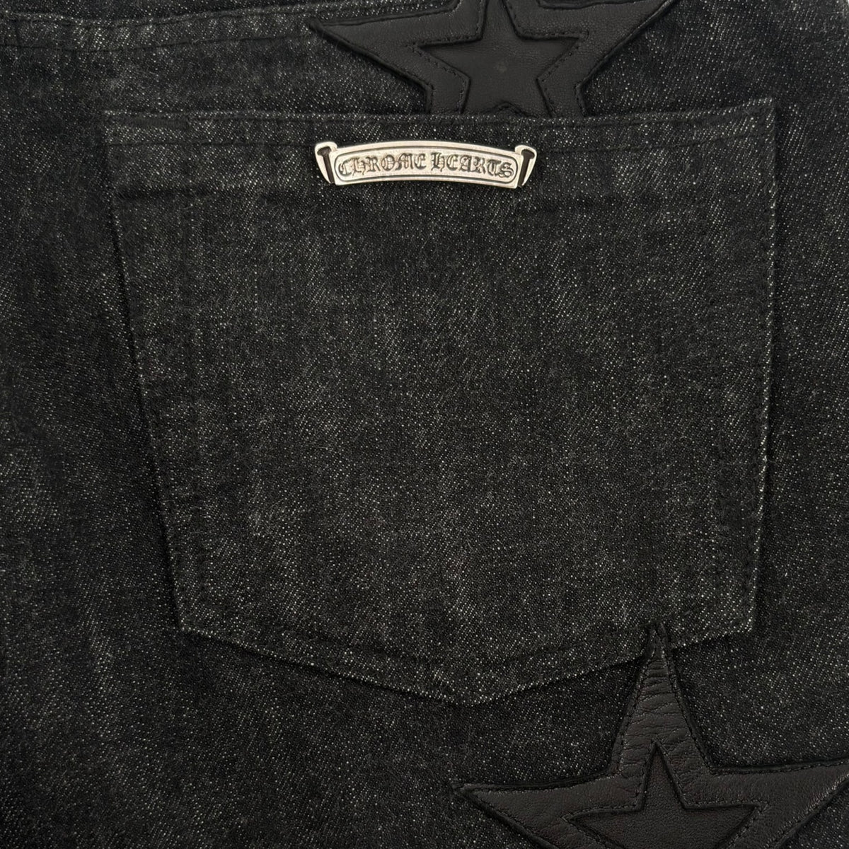 Chrome Hearts Star Patch Raw Denim Jeans Black