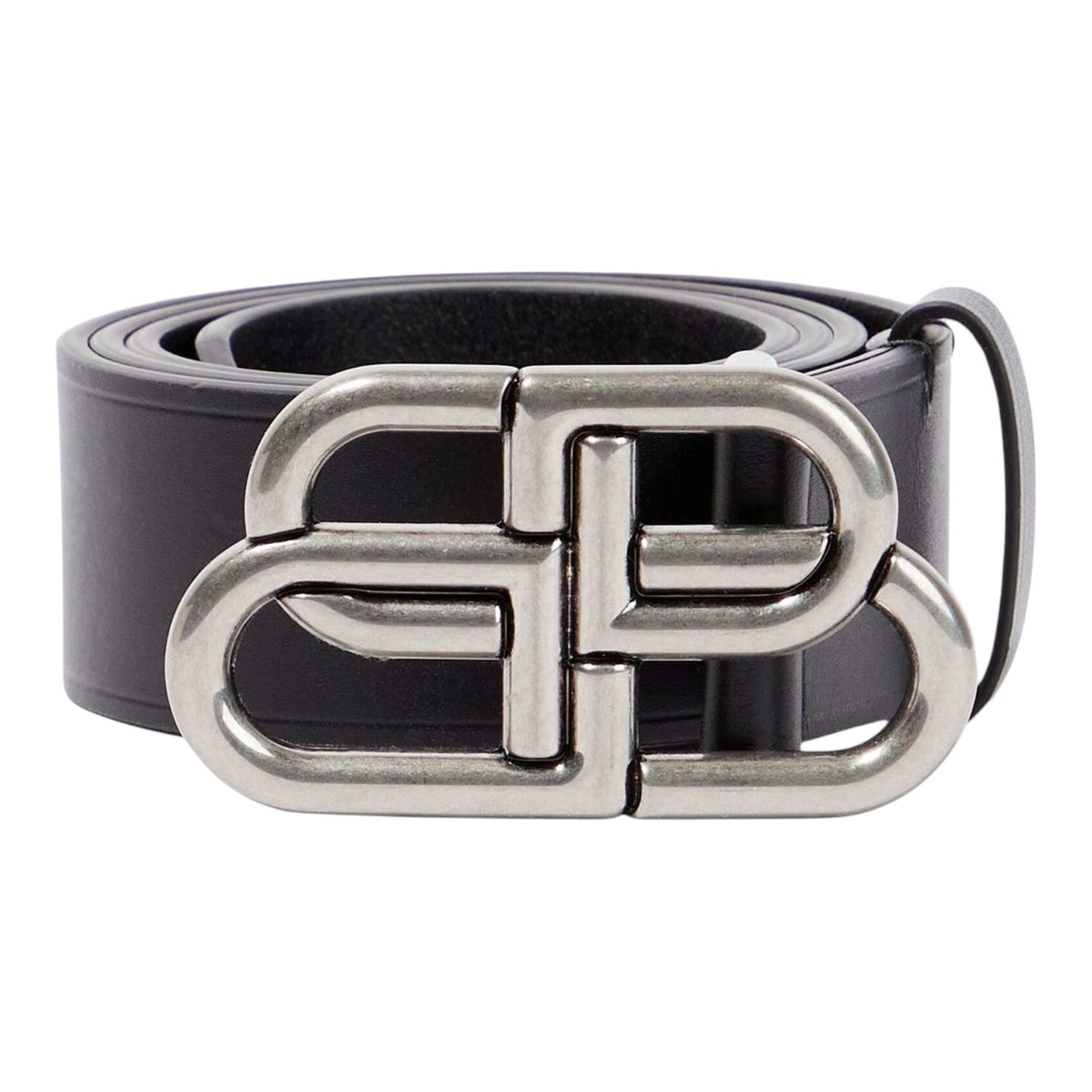 Balenciaga BB Large Leather Belt Black
