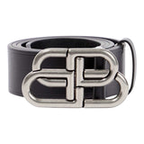 Balenciaga BB Large Leather Belt Black