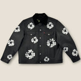 Denim Tears x Levi's Leather Cotton Wreath Type-3 Jacket Black Denim