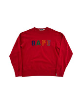 BAPE Bape Lettered Wide Crewneck Red