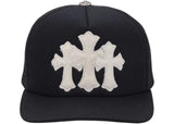 Chrome Hearts White Cemetery Cross CH Trucker Hat Black