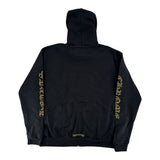 Chrome Hearts Vertical Logo Zip Up Hoodie Black/Army Green