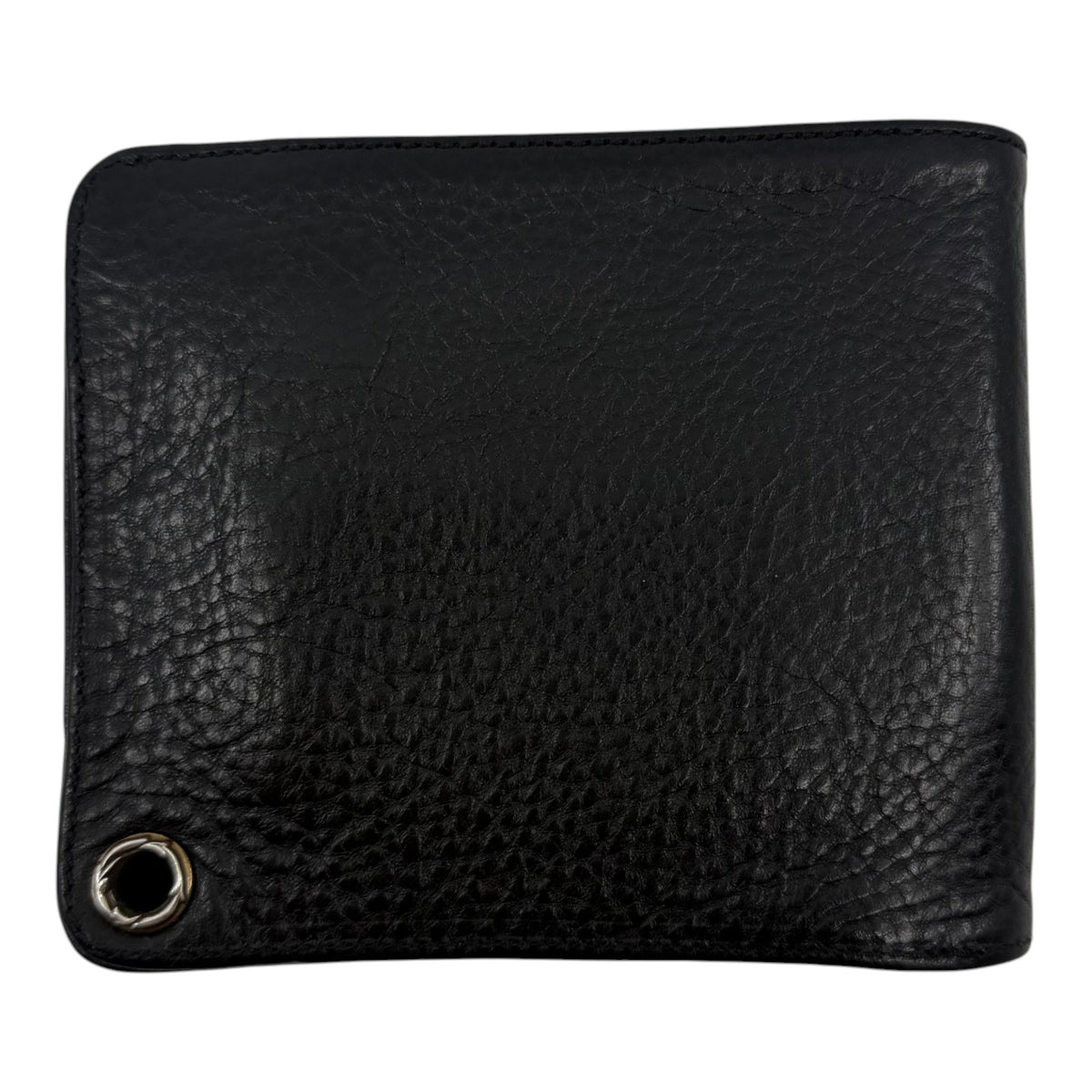Chrome Hearts 1 Snap Fleur de Lis Button Leather Wallet Black