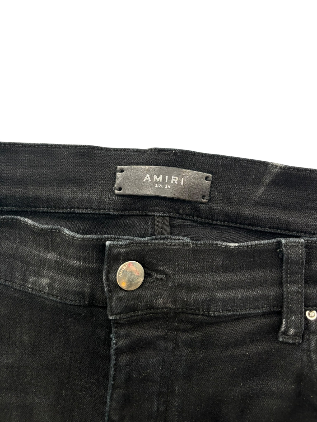 Amiri Camo Bone Jeans Aged Black